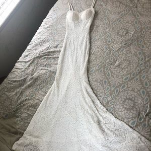 White Lace, Mermaid Dress